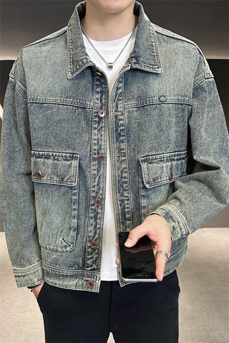 店主风2025秋季新款牛仔夹克男水洗品质宽松外套B317-JK813-P125,男装夹克,电商B317