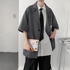 潮流时尚男士休闲短袖西装外套JK196P38，男装西服，星座1116-2