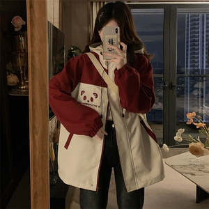 设计感可爱熊猫冲锋衣女款2025春秋新款甜美少女外套 C832-P98图片