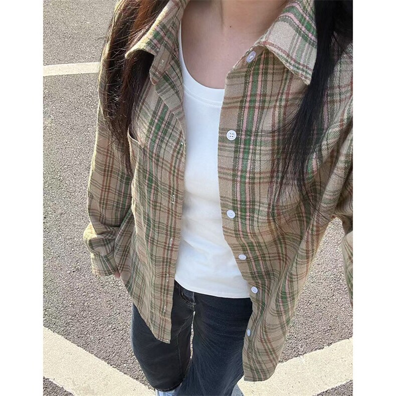 美式高街潮牌休闲上衣潮流宽松衬衫A086-CS2214-P30图片