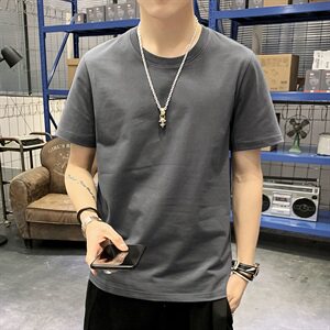 男士短袖T恤夏季韩版宽松打底衫潮牌ins卡通港风体恤半袖T