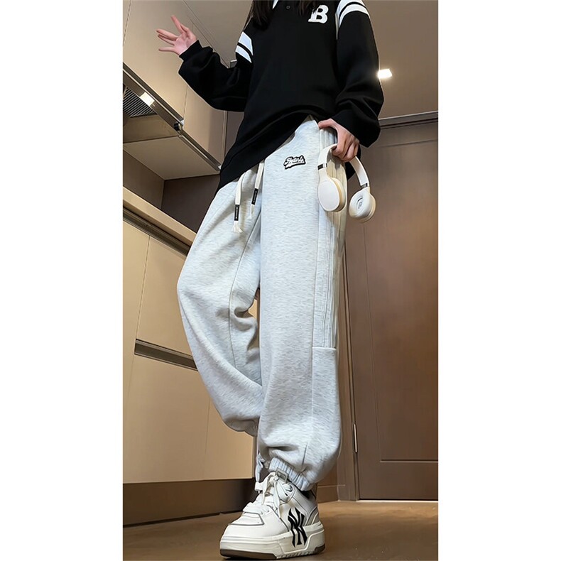 2024冬季新款内景大码加绒菠萝格织带卫裤M-5XHK23848-P55,男装休闲裤,电商A022