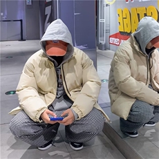 2025冬新款拉链百搭青春流行简约男立领棉衣M8018，男装棉衣，星座1108