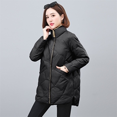 2023年冬季时尚宽松前短后长羽绒服，女装羽绒服，依恋蒂丝