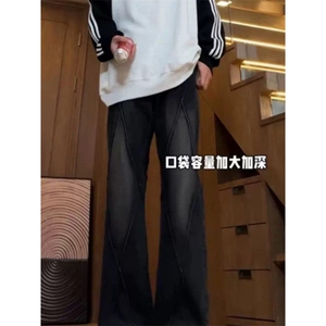 1506-1/KD8001/P46男女款直筒百搭宽松牛仔裤潮牌情侣休闲裤子图片