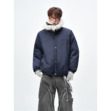 毛呢座山雕连帽棉服男女冬季美式加厚外套毛领情侣防寒棉袄，男装棉衣，星座903-1
