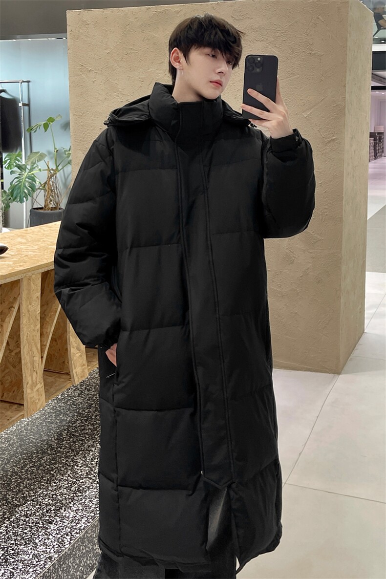 情侣羽绒服男冬季新款港风宽松连帽长款保暖外套YR921-P190,男装羽绒服,星座214-3