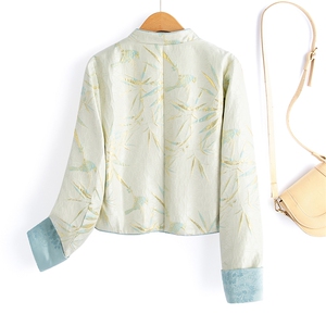 水衣源2618A款新中式短款提花羽绒服女图片