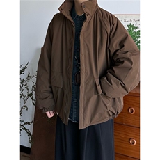 秋冬复古氛围感工装外套棉服宽松立领休闲夹克棉衣男TT2225P74，男装T恤，星座1013-5