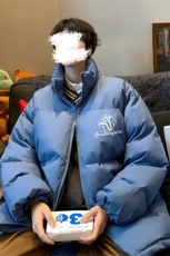 港风秋冬新款保暖立领宽松棉服外套男MY62041P95控118，男装棉衣，电商A268A