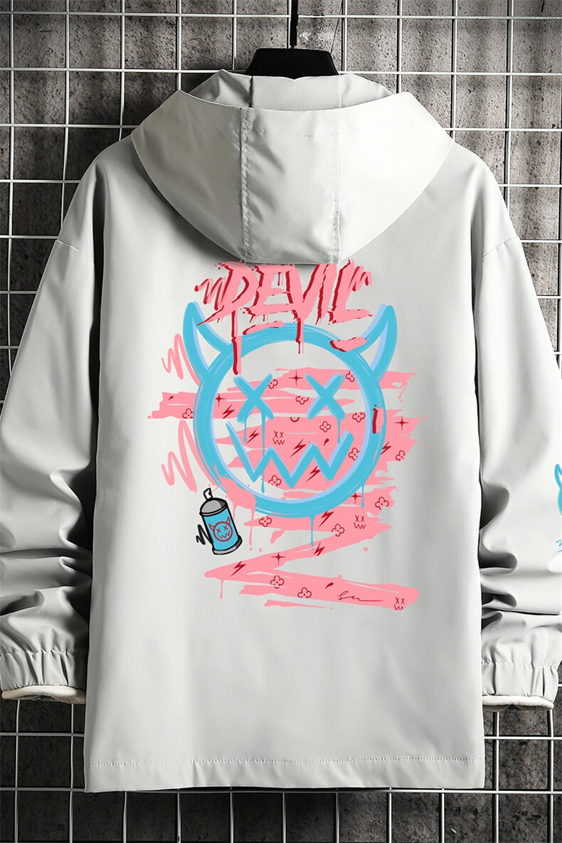 JK65178-P45连帽夹克男大码胖子棒球服上衣外套网格挂拍,男装夹克,电商A040A