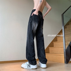 B221美式ins高街小众个性百搭小脚牛仔裤LK23026-P60控78，男装牛仔裤，电商B221