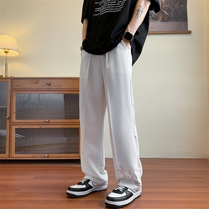 港风 新中式休闲裤西裤长裤冰丝裤直筒裤A014-DY2376-P50控68图片