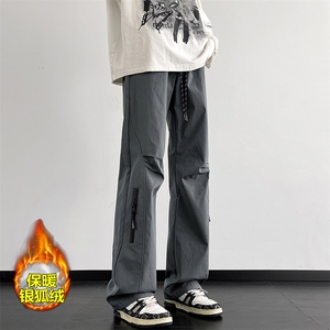 薄款改加绒户外加绒加厚登山男大码拖地裤K1308J加绒-特P44控79图片