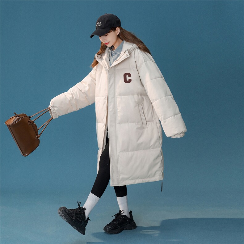 白鸭绒中性22冬季新款C字母长款连帽羽绒服YR1503P245控298，男装羽绒服，A247A