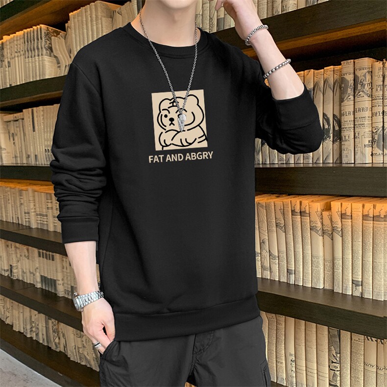 跑量卫衣男22秋季打底上衣潮流韩版宽松T恤时尚百搭长袖W092图片