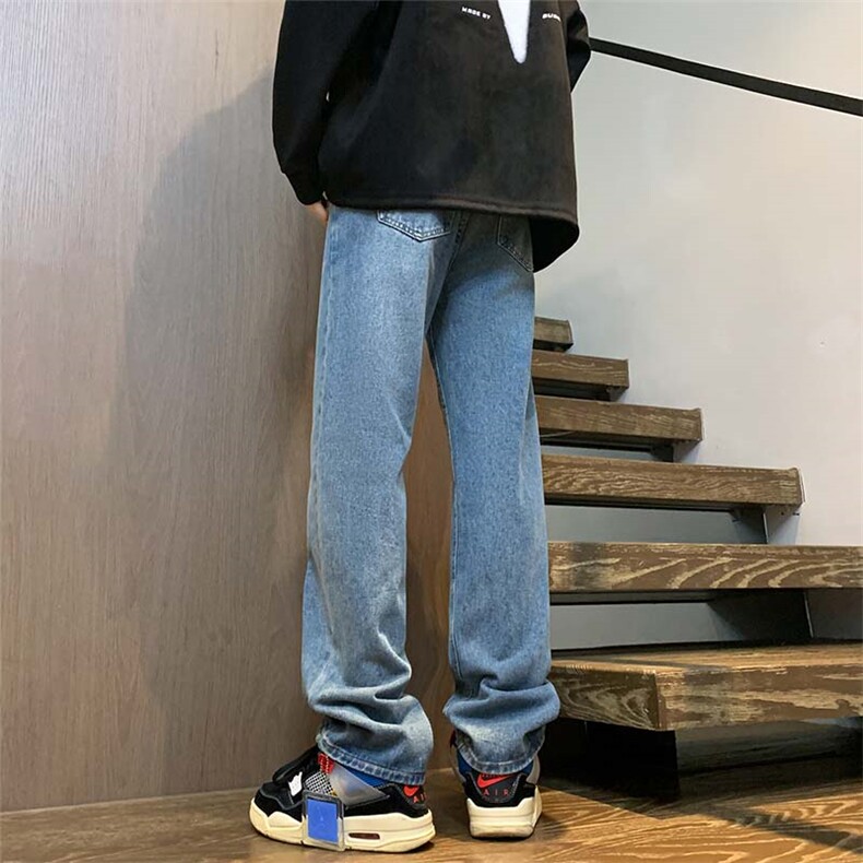 牛仔裤男直筒裤子高街潮牌百搭阔腿休闲长裤A080-9601-P40控68,男装牛仔裤,电商A080