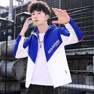 夏季男士防晒衣时尚印花拼接色连帽薄款夹克外套DS-A158-S205图片