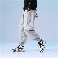 日系2024秋冬款个性卡通印花束脚运动休闲潮牌卫裤8803-P50控69，男装休闲裤，星座914-3