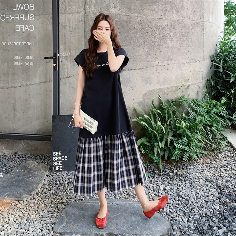 现货.拼接休闲连衣裙C279A-810-P125-198,女装连衣裙,2C279