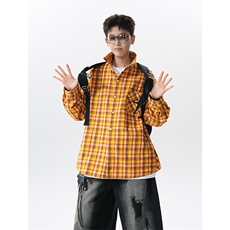 黄色格子衬衫外套男xh108-特50，男装衬衫，电商B367
