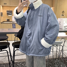 新款冬季2023年羊羔绒立领保暖袄港风服情侣外套W2368-P80，男装棉衣，星座512-3
