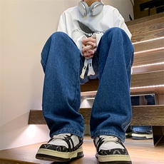 8XL-M牛仔裤男士直筒宽松特大码胖子阔腿裤男款长裤NZ110-P45控58，男装牛仔裤，电商D206-1