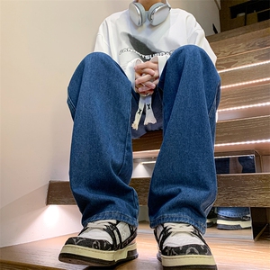8XL-M牛仔裤男士直筒宽松特大码胖子阔腿裤男款长裤NZ110-P45控58图片