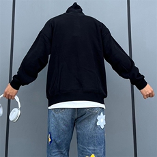 抖音得物高品质二开25秋冬美式重磅宽松纯色连帽贝壳刺绣卫衣W63，男装卫衣，电商A486-1