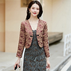 婵米儿2023披肩女短款外套春秋季新款西装配旗袍百搭开衫，女装短外套，婵米儿