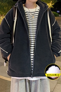 冬装青少年加厚羊羔绒连帽外套时尚羽绒服男女 8153-P195 控价268图片