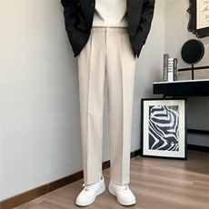 阔腿冰丝西裤男宽松直筒裤子新款休闲裤男士垂感黑色西装长裤K99，男装西裤，星座1116A-2（原606A-1）