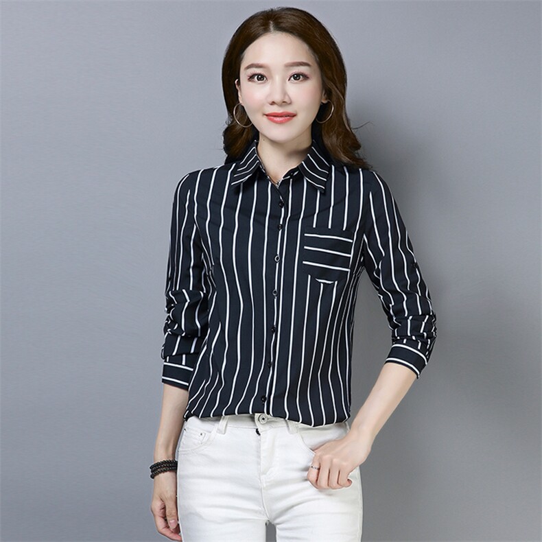 衬衫2021年秋季潮流简约个性显瘦修身百搭长袖拼接POLO领,女装衬衫,曼沙奕珂