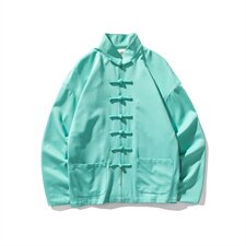 秋冬大码风加厚夹克外套立领盘扣情侣中性唐装汉服JK20/P135，男装夹克，电商A221A