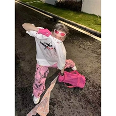 NO2025美式复古树枝涂鸦休闲裤男女宽松迷彩印花口袋直筒裤，男装休闲裤，四季星座505