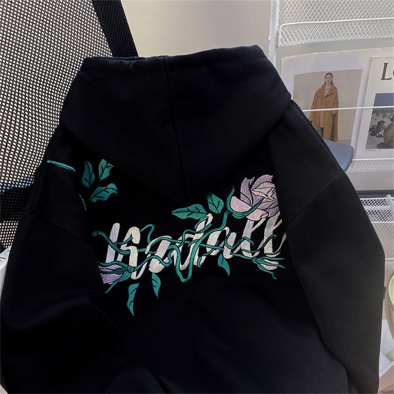 万针刺绣结构设计重磅秋冬全棉高品质美式高街连帽卫衣外套Y7801,女装短外套,电商A486-1
