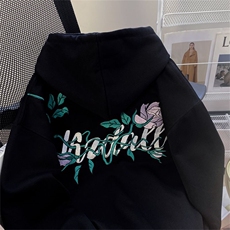 万针刺绣结构设计重磅秋冬全棉高品质美式高街连帽卫衣外套Y7801，女装短外套，电商A486-1