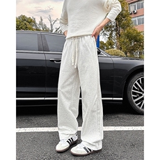 K10033-P35潮牌卫裤男2025新款百搭褶皱宽松直筒休闲长裤，男装休闲裤，电商A178
