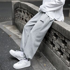 港风宽松束脚裤男卫裤九分长裤直筒秋冬运动裤 K55-P45 控68图片
