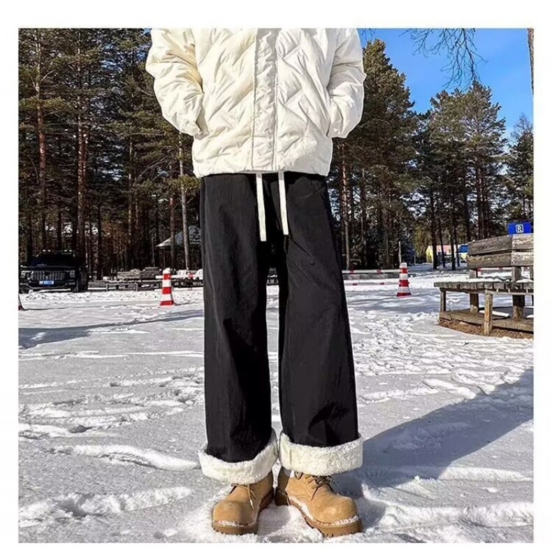 1506-1/KA80841/P43冬季防风厚棉裤外穿羊羔绒防寒直筒裤男女同款，男装棉裤，星座1506-1
