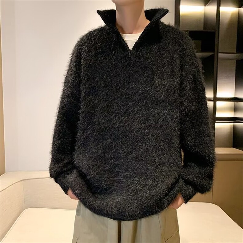 原宿纯色潮长袖半高领毛衣男款秋冬季加厚宽松休闲2544P63,男装针织衫/毛衣,星座410-2