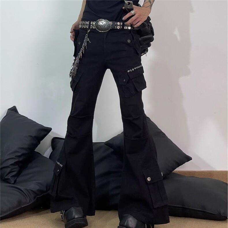 2026美式高街口袋褶皱微喇男女cleanfit宽松牛仔裤K71576-P58网图,男装牛仔裤,电商B245