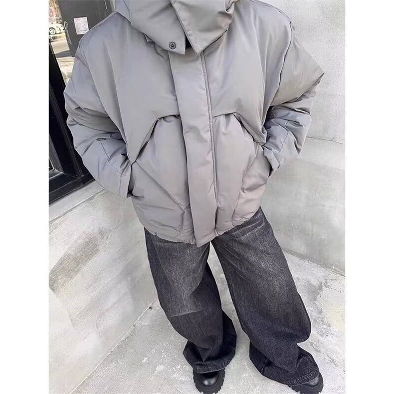 欧洲站加厚连帽短款棉服男女2025新款冬季青年学生爱心面包服宽松,男装棉衣,四季星座505