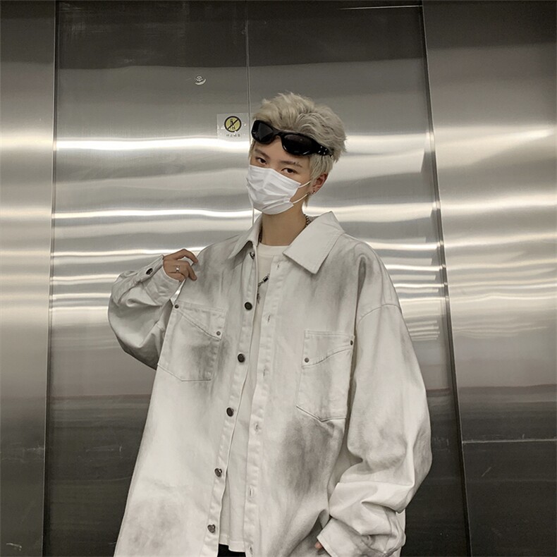 F450P65男生秋装新中式潮牛仔外套男复古宽松水洗做,男装工装外套,星座512-6
