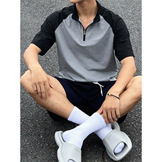 2026夏季新款轻薄迪桑棉撞色短袖T恤男DT4514特P20建议零售价48，男装T恤，电商A001-1