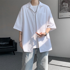 8XL-M亚麻短袖衬衫男夏薄款宽松休闲百搭大码半袖衬衣DC28002P50，男装衬衫，电商B312
