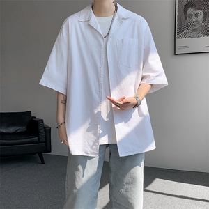 8XL-M亚麻短袖衬衫男夏薄款宽松休闲百搭大码半袖衬衣DC28002P50图片