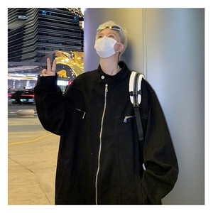 秋季新款韩版宽松百搭立领夹克男士休闲外套帅气上衣男装2128/P75