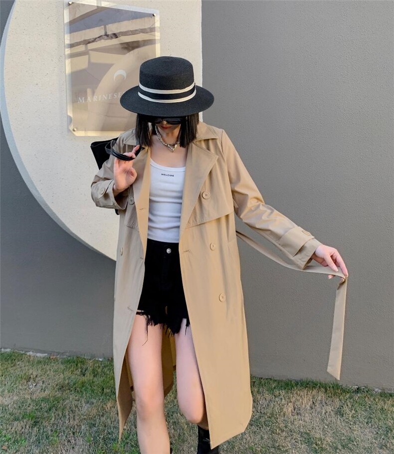 【现货】春季新款四面弹经典时尚风衣，女装风衣，得瑟空间