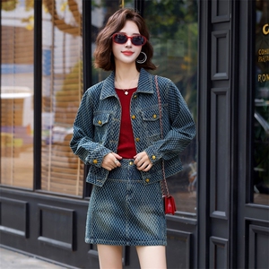牛仔短裙套装女春秋2025新款时尚洋气减龄时髦今年流行爆款套装裙图片